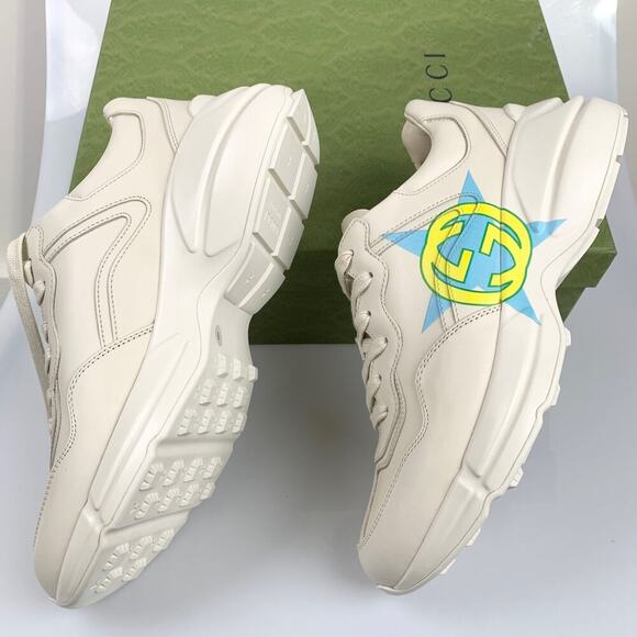 NIB Gucci Man Rhyton Star Print Sneakers - Ivory GG Print Size 8 main image 14